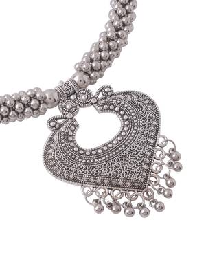 Women silver toned oxidised jewellery set 5
