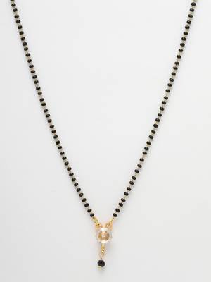 Women ethnic gold-plated beaded mangalsutra with ad stone 4