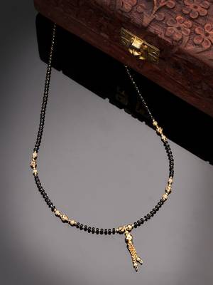 Women ethnic gold-plated beaded mangalsutra 1