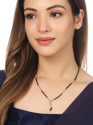 Women ethnic gold-plated beaded mangalsutra 2
