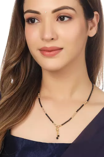 Women ethnic gold-plated beaded mangalsutra