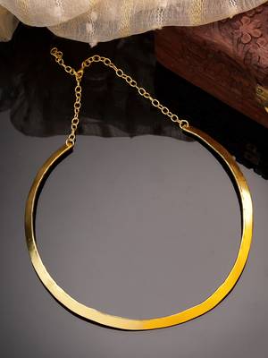 Women gold plated choker necklace 1