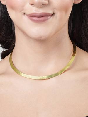 Women gold plated choker necklace 2