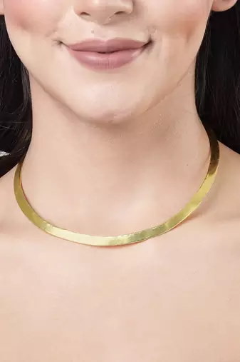 Women gold plated choker necklace