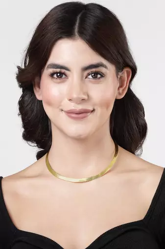Women gold plated choker necklace