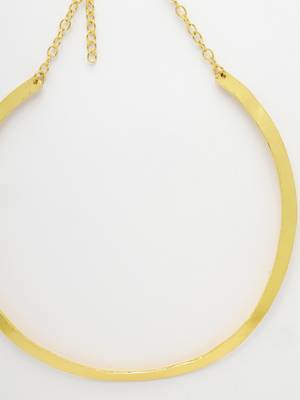 Women gold plated choker necklace 4