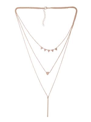 Women's 3 layered gold-plated minimal layered necklace 3