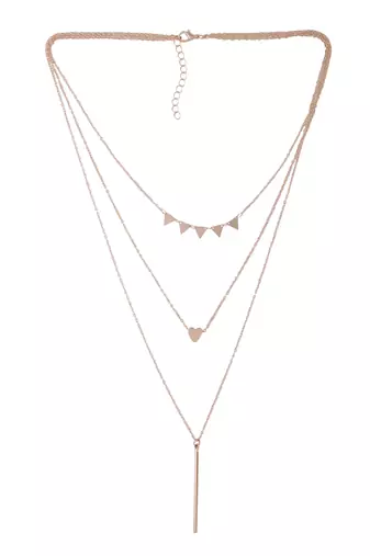 Women's 3 layered gold-plated minimal layered necklace