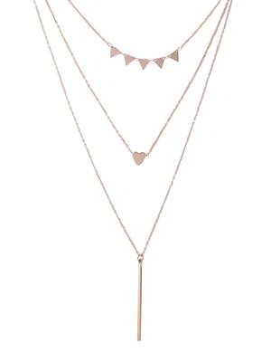 Women's 3 layered gold-plated minimal layered necklace 5