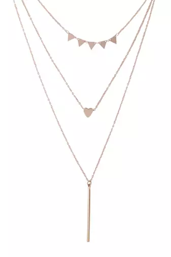 Women's 3 layered gold-plated minimal layered necklace