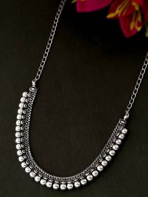 Women silver-plated oxidised necklace 3