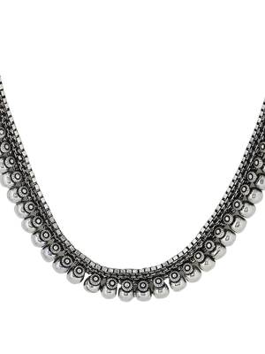 Women silver-plated oxidised necklace 5