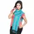 Cute Floral Design Turquoise Reversible Silk Stole Diwali Special Gift 191