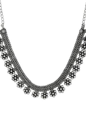 Women silver-plated oxidised necklace 5