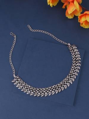 Women silver-plated oxidised necklace 3