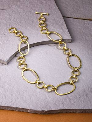 Women gold plated statement necklace 1