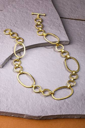 Women gold plated statement necklace