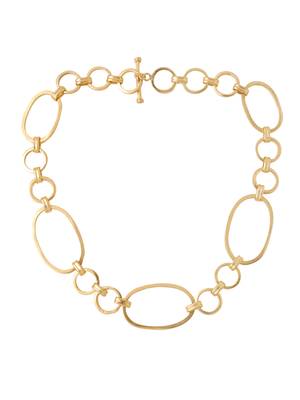 Women gold plated statement necklace 3