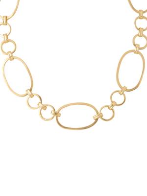 Women gold plated statement necklace 4