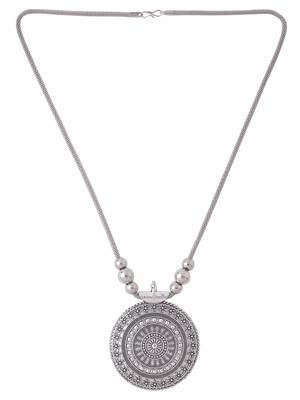 Women's elegant silver oxidised brass necklace 3