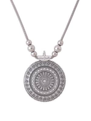 Women's elegant silver oxidised brass necklace 4