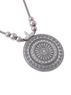 Women's elegant silver oxidised brass necklace 5
