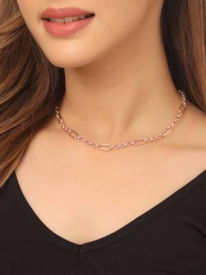 Women's rose gold plated minimal necklace 1