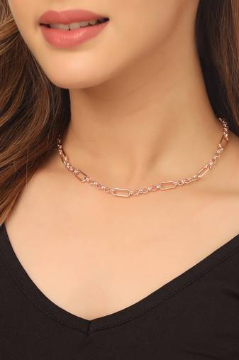 Women's rose gold plated minimal necklace