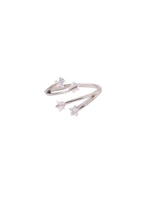 Women's stylish latest silver plated ring with ad stones 3