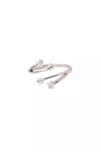 Women's stylish latest silver plated ring with ad stones