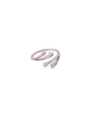 Women's stylish latest silver plated ring with ad stones 4