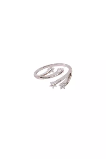 Women's stylish latest silver plated ring with ad stones