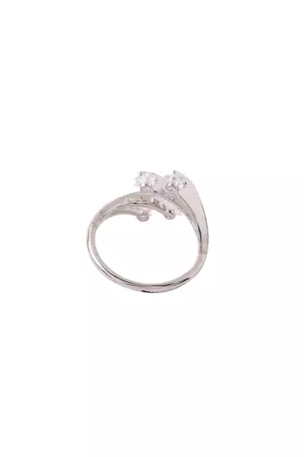 Women's stylish latest silver plated ring with ad stones