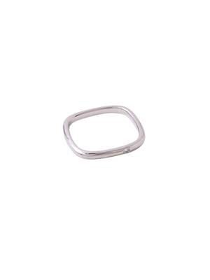Women's silver-plated rectangular stylish ring 4
