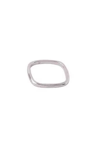 Women's silver-plated rectangular stylish ring
