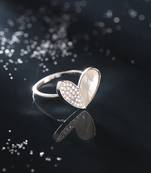 Women's stylish latest silver plated ring with ad stones