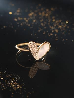 Women's gold-plated stylish ring with ad stones 1