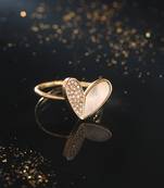 Women's gold-plated stylish ring with ad stones