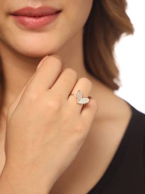 Women's gold-plated stylish ring with ad stones 2