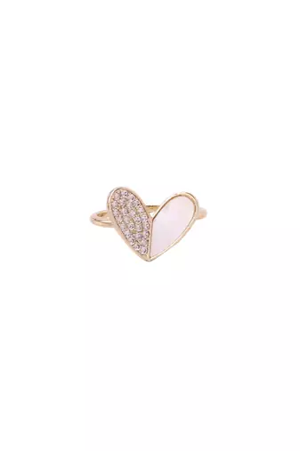 Women's gold-plated stylish ring with ad stones