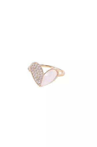 Women's gold-plated stylish ring with ad stones