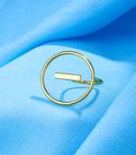 Women gold plated adjustable finger ring