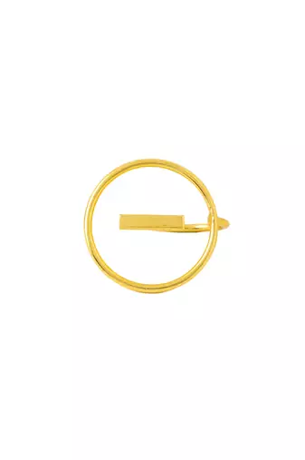 Women gold plated adjustable finger ring