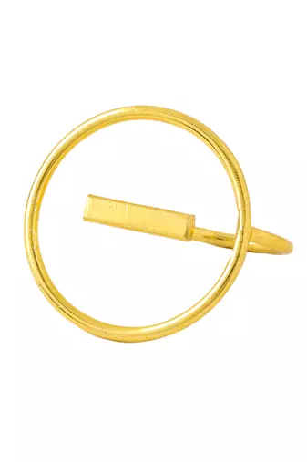 Women gold plated adjustable finger ring