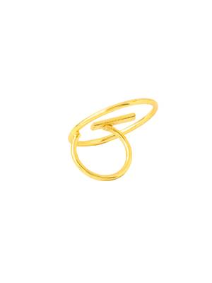 Women gold plated adjustable finger ring 5