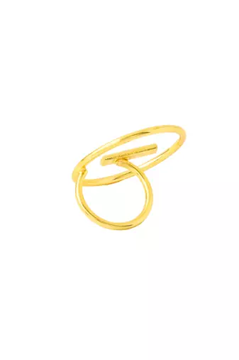 Women gold plated adjustable finger ring