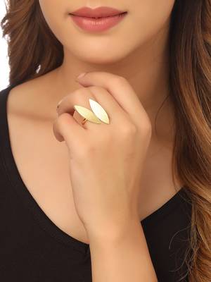 Women's western gold plated ajustable finger ring 2