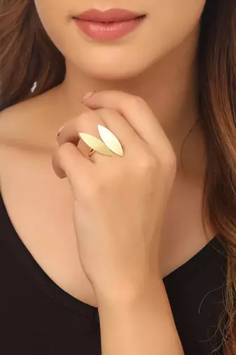 Women's western gold plated ajustable finger ring
