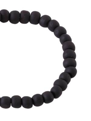 Men's black beaded adjustable bracelet 3