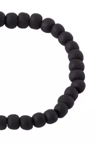 Men's black beaded adjustable bracelet